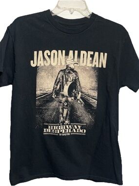 Jason Aldean 2023 Highway Desperato Tour T-Shirt Size Large Black